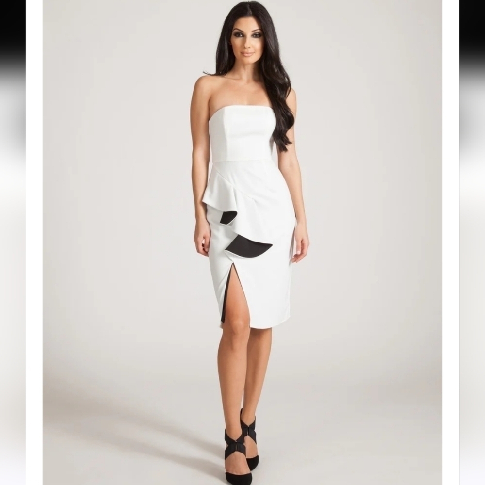 STYLESTALKER BLACK & WHITE GLACIER DRESS SIZE SMALL